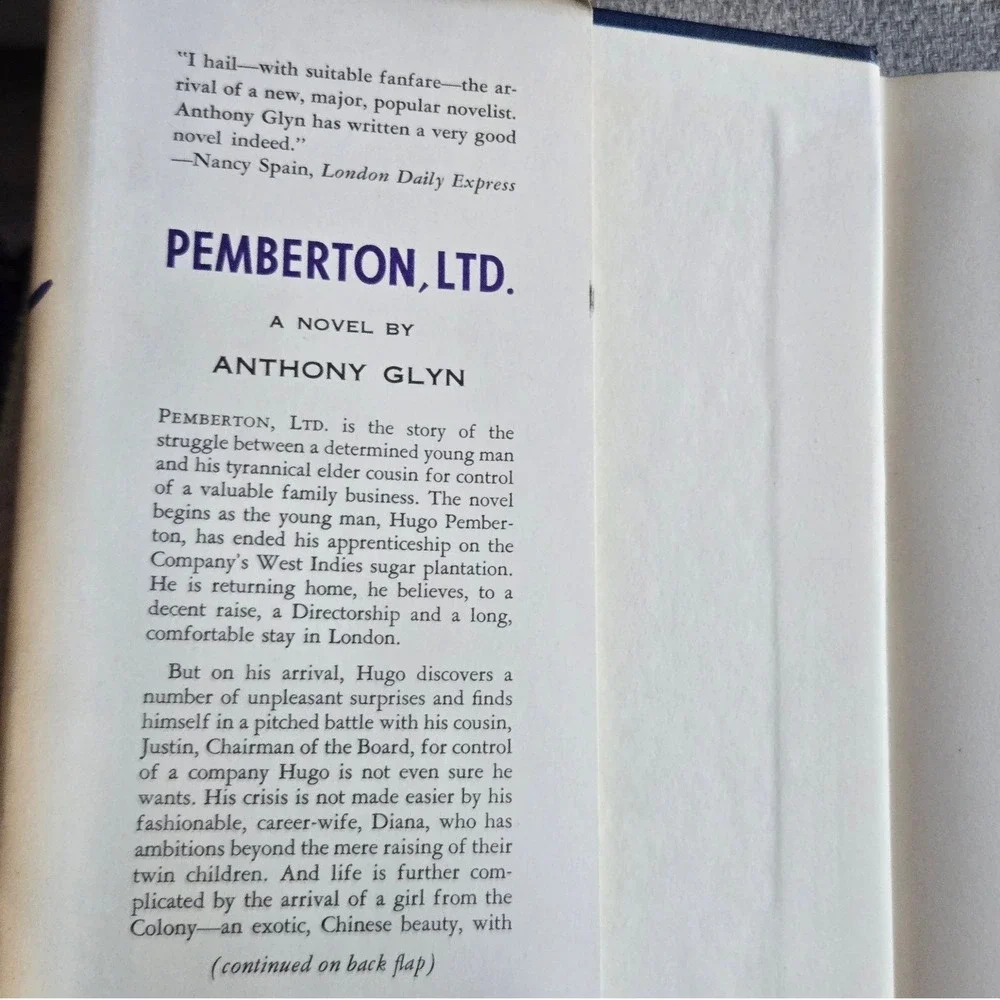 The Dial Press Pemberton Ltd Anthony Glyn 1957 Hardcover First Edition Book